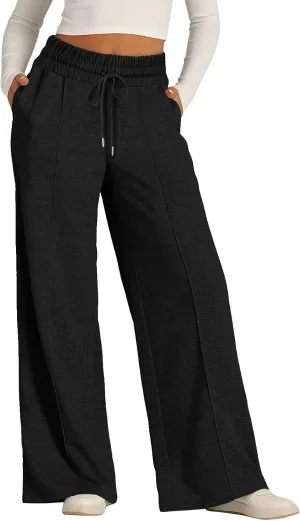 Women's Pants, Linen Pants Summer High Waisted Straight Leg Wide Lightweight Loose
