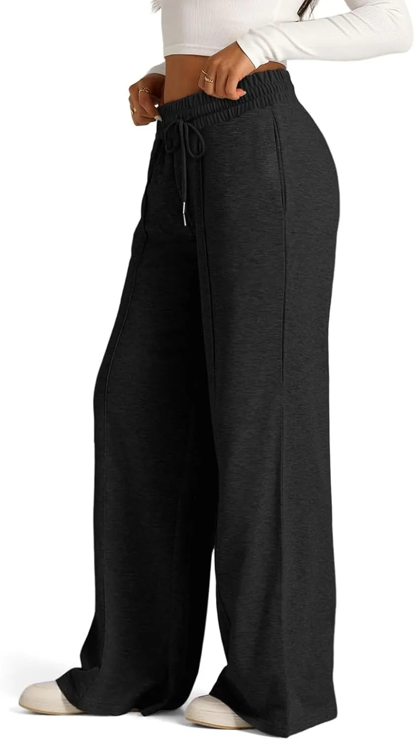 Women's Pants, Linen Pants Summer High Waisted Straight Leg Wide Lightweight Loose