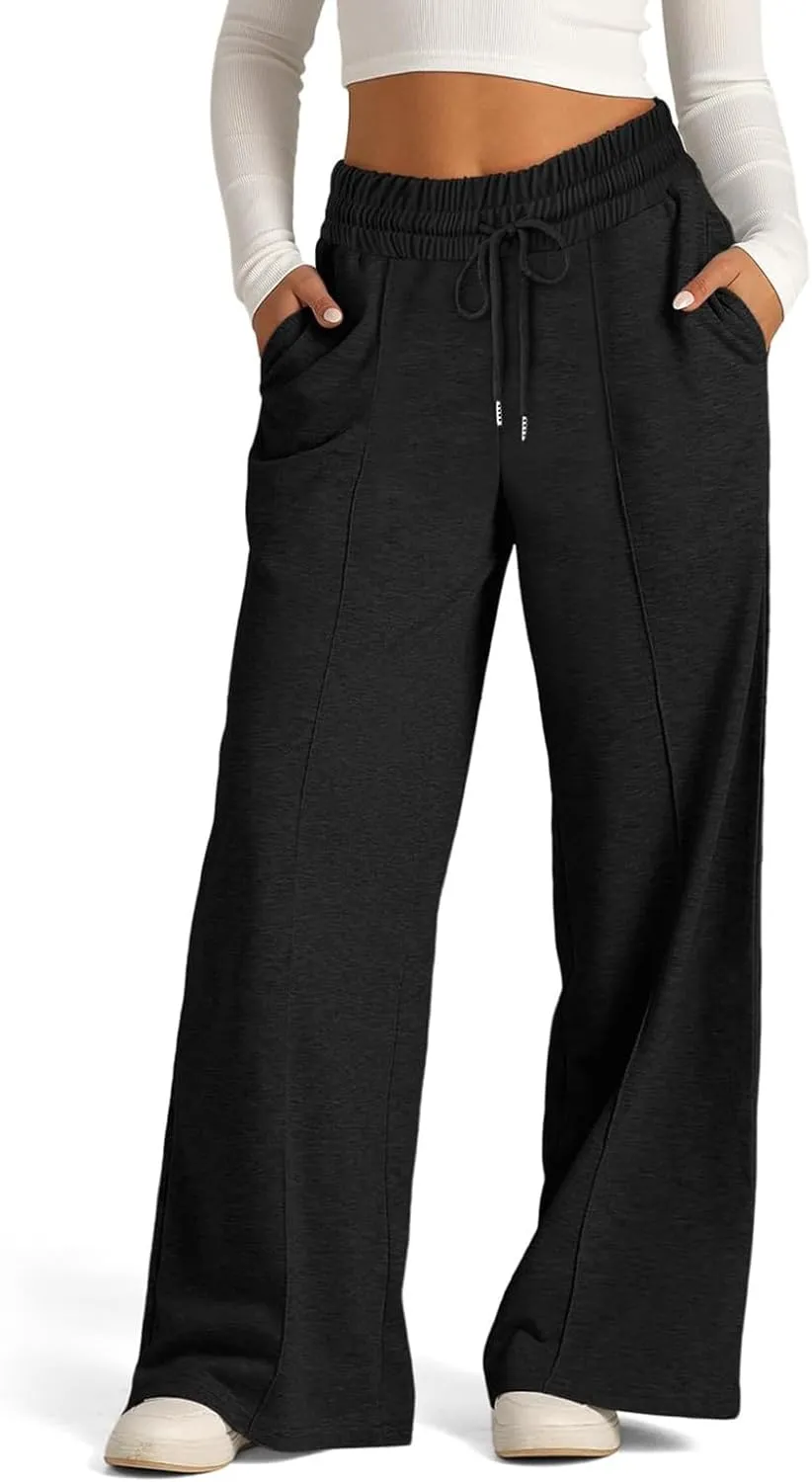 Women's Pants, Linen Pants Summer High Waisted Straight Leg Wide Lightweight Loose