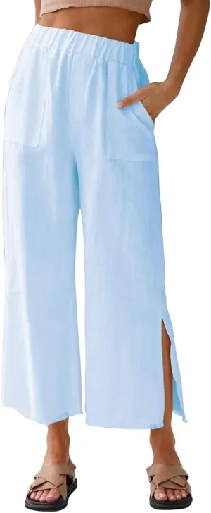 Womens Trousers Wide Leg High Waist Trouser Fit Loose Yoga Long Pants Business Casual Pants for Women Skinny