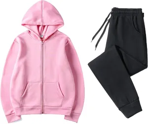 Women's Two Piece Outfits Set Long Sleeve Crewneck Workout Zip Up 2 Piece Fashion 2024 Trendy Pajamas Outfits