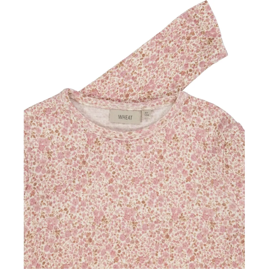 Wool T-Shirt LS - ivory flowers