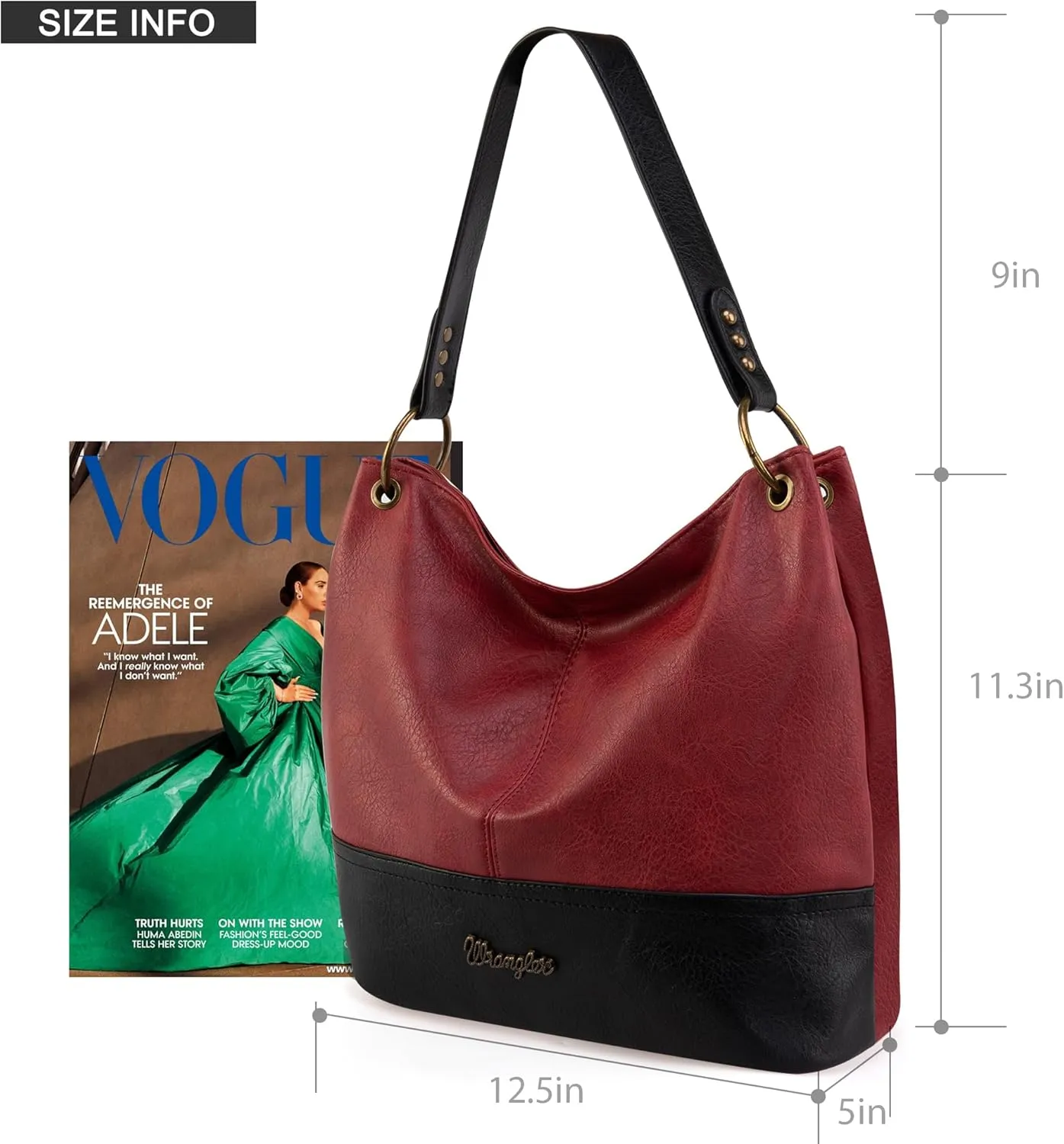 Wrangler Hobo Bags for Women Vegan Leather Top Handle Shoulder Purses and Handbags