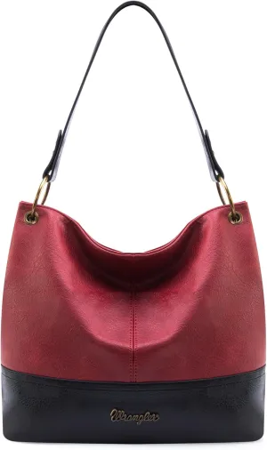 Wrangler Hobo Bags for Women Vegan Leather Top Handle Shoulder Purses and Handbags