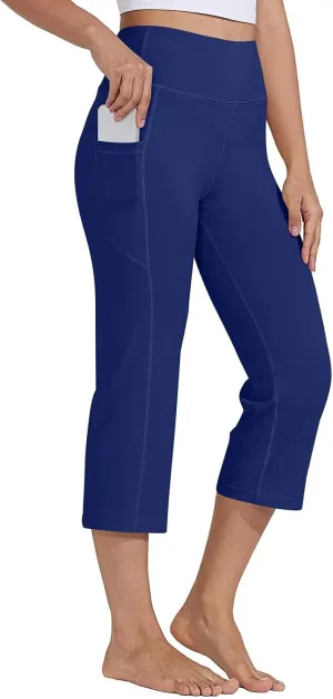 Yoga Capris with Pockets for Women Summer 2025 Dressy Casual Pants Stretch Lightweight High Waist Lounge Trousers