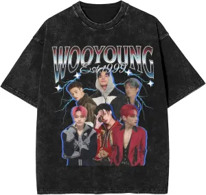 Yunho 90s ATEE-Z Kpop T-Shirt 100% Organic US Cotton  Hip Hop Washed Oversized Short Sleeve Tee, Unisex Streetwear Summer Top for Men & Women 11 / XL