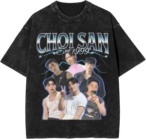Yunho 90s ATEE-Z Kpop T-Shirt 100% Organic US Cotton  Hip Hop Washed Oversized Short Sleeve Tee, Unisex Streetwear Summer Top for Men & Women 8 / M